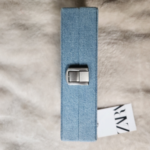 ZARA denim rectangular mini crossbody bag Denim light blue NWT! - Picture 7 of 14